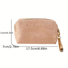 Glitter Stars Decor Makeup Bag Portable Cosmetic Bag Lipstick Organizer