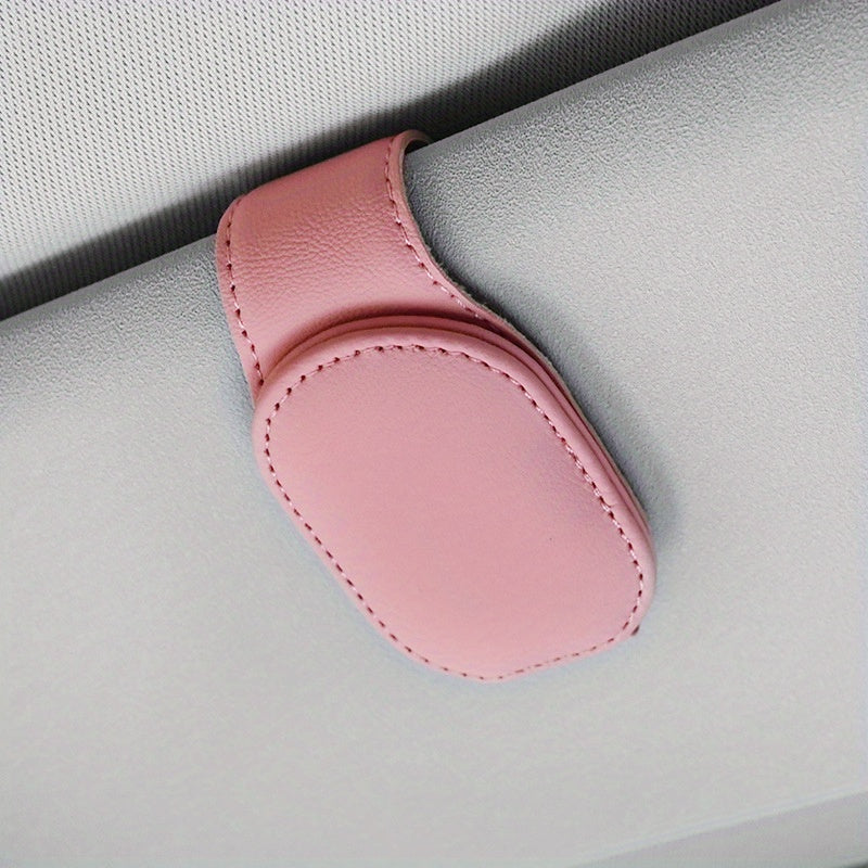 Magnetic Leather Sunglasses Holder for Car Interior