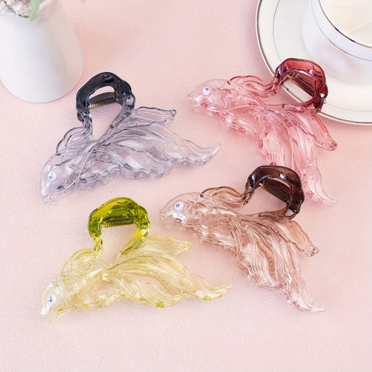 4pcs Cartoon Fish Hair Claw Gradient Shark Claw Hair Accessories