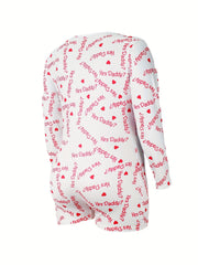  Heart Print Lounge Romper