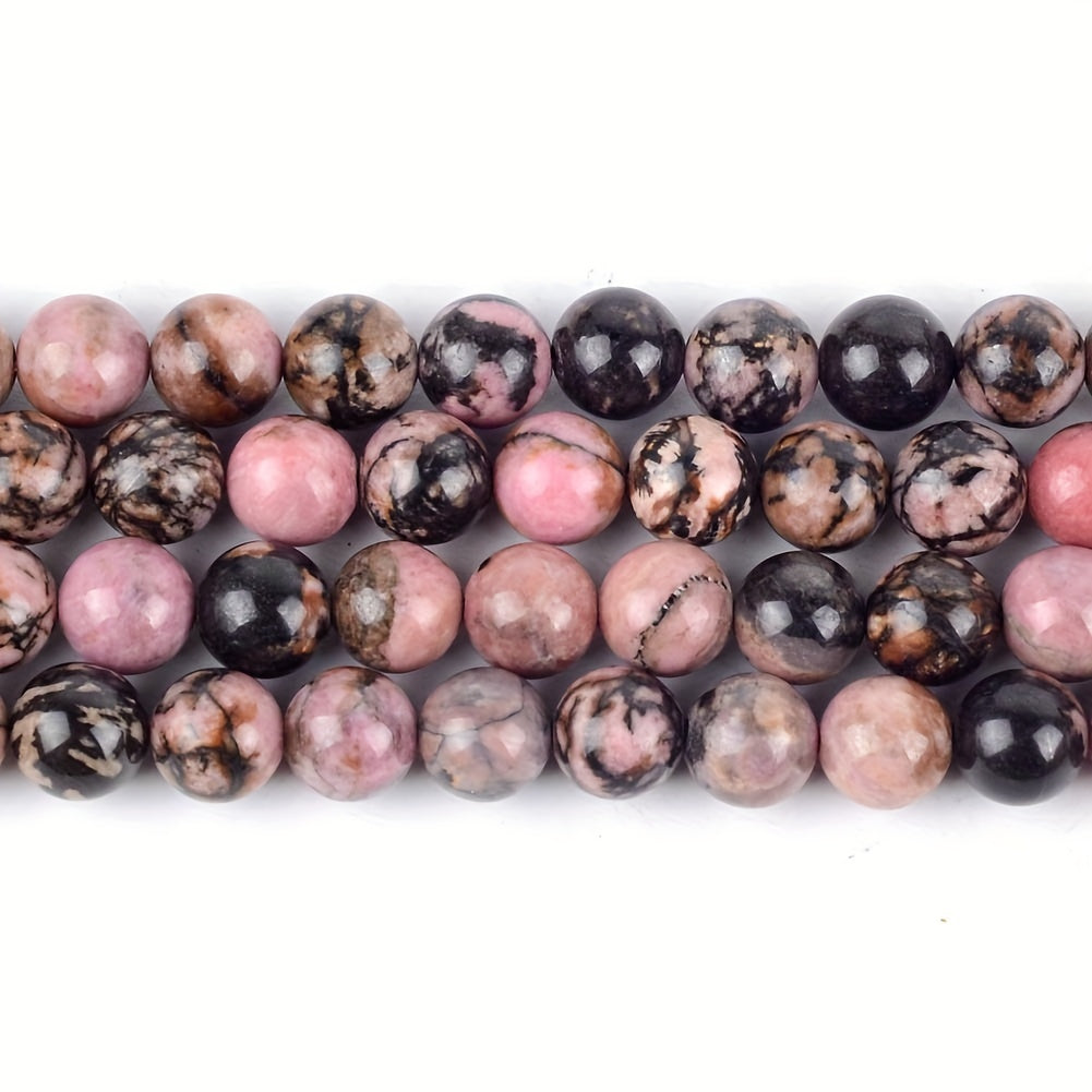 Natural Rhodonite Stones Beads Round Loose Beads DIY Jewelry Making 4-12mm