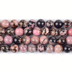 Natural Rhodonite Stones Beads Round Loose Beads DIY Jewelry Making 4-12mm