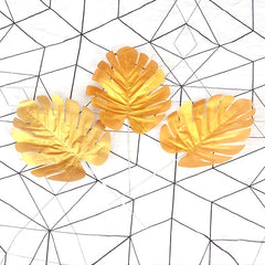 5pcs Artificial Leaf Simulation Golden Greenery Leaves for DIY Bouquets