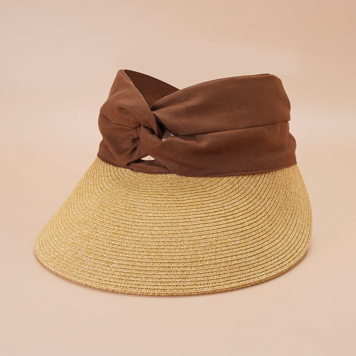 Japanese Straw Sun Hat Knot Stitching Visor Hats