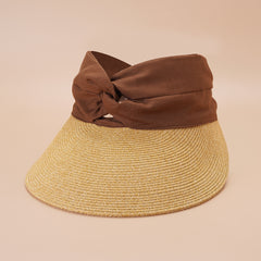 Japanese Straw Sun Hat Knot Stitching Visor Hats