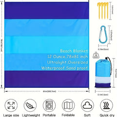 Large Beach Mat For 4 Adults Waterproof Portable Outdoor Blanket