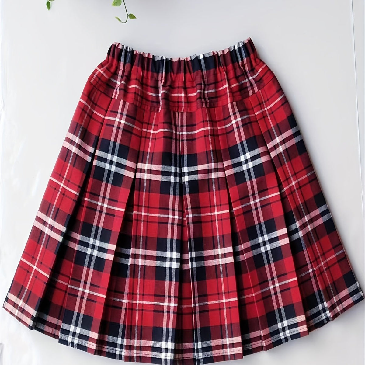 Girls Pleated Plaid Skirt School Uniform Short Skirt