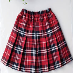 Girls Pleated Plaid Skirt School Uniform Short Skirt