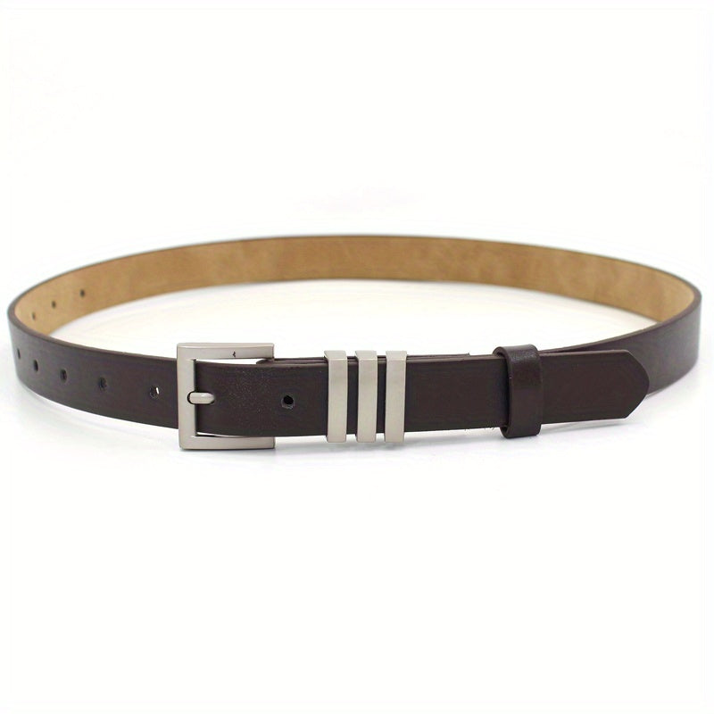 Women's Square Pin Buckle Belt PU Leather