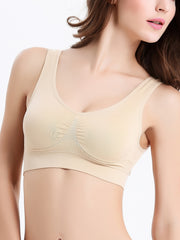 5pcs Pleats Wireless Vest Bralettes Backless Everyday Intimates Bra