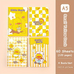 4PCS Astronaut Stationery Set: A5 Spiral Notebook, Handbook & Line Book