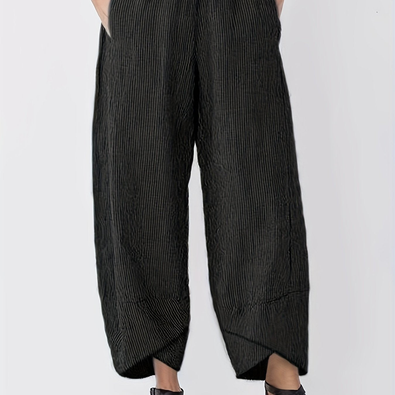  Corduroy Wide Leg Trousers High Rise with Pockets