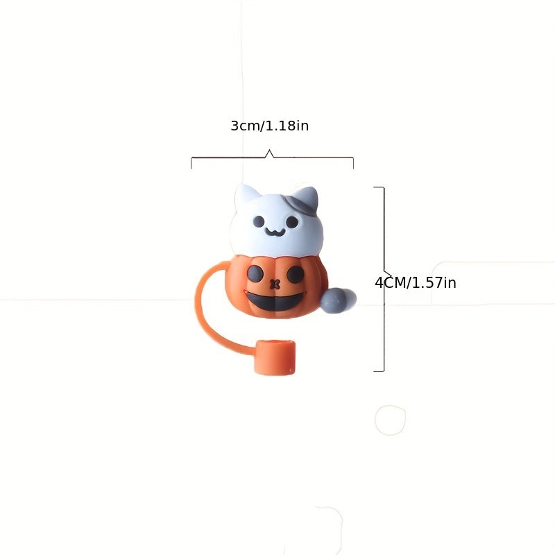 Christmas Silicone Straw Cover Straw Cap Reusable Santa Claus Halloween Tips