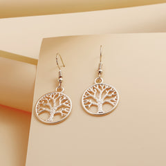 Golden Tree Of Life Earrings Women's Jewelry Gift