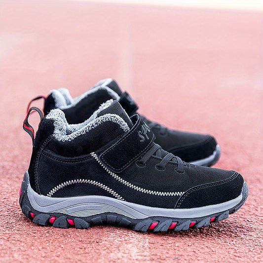 Men's Snow Boots Fuzzy Lining Thermal Winter Shoes Windproof Hiking