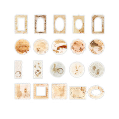 40-Piece Lace Frame Vintage Journal Backing Paper Set - Various Shape