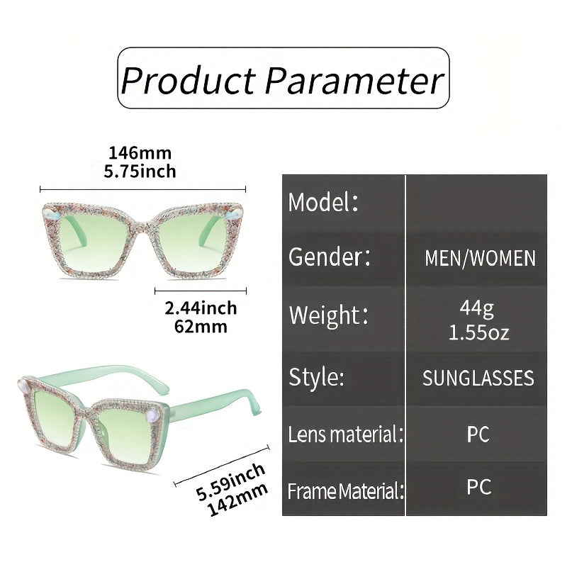 Glitter Cat Eye Sunglasses Rhinestone UV400 Sun Shades