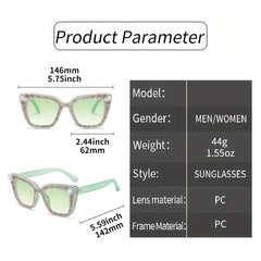 Glitter Cat Eye Sunglasses Rhinestone UV400 Sun Shades