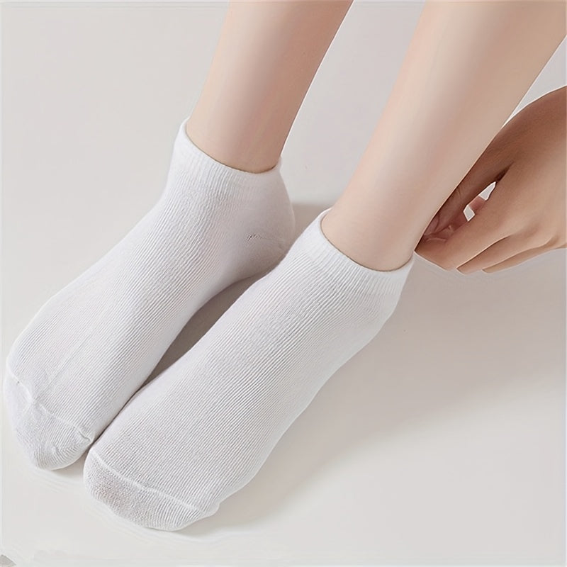 12 Pairs Women's Solid Ankle Socks - Comfy & Breathable Stockings