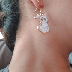 Cartoon Cat Dangle Earrings Animal Metal Drop Earring Lovely Jewelry