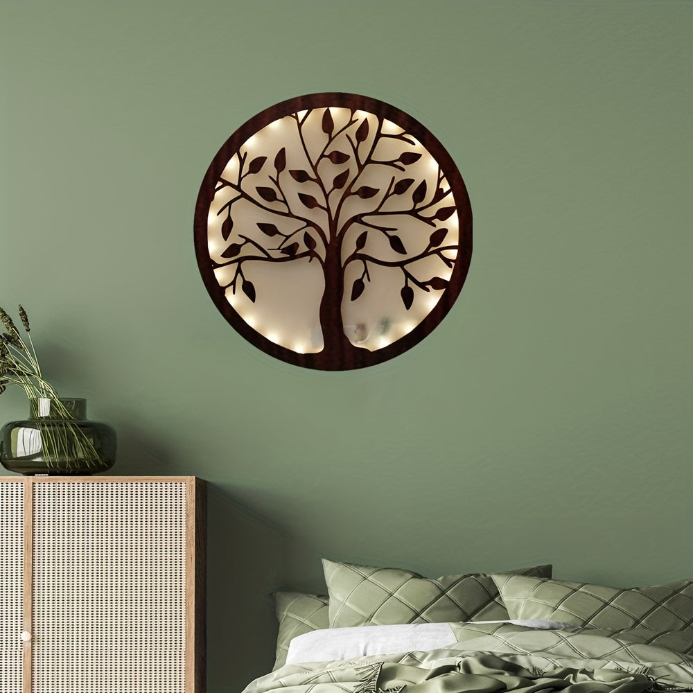LED Timing Tree of Life Wood Board Hanging Night Light