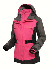 Women's 3-in-1 Winter Ski Jacket Thermal Hooded Windproof Sports Coat