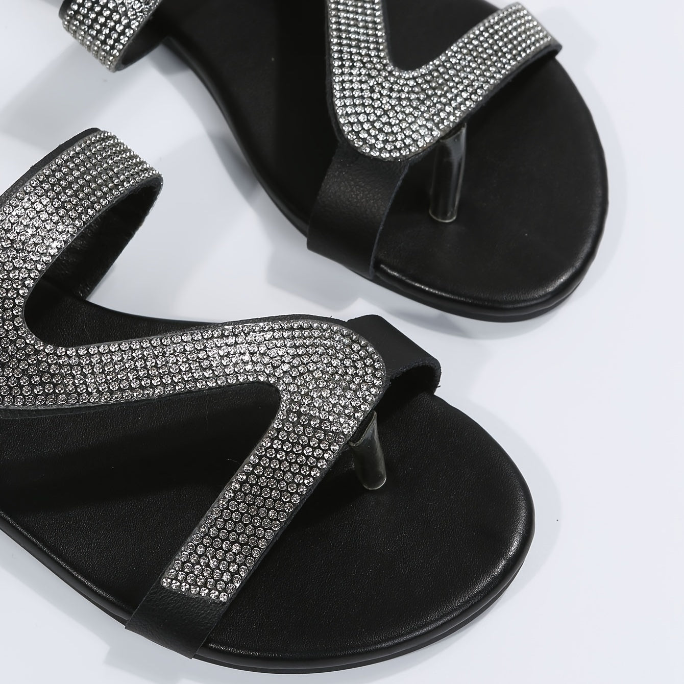 Women's Rhinestone Slide Sandals Bohemian Flatform Shoes