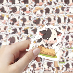 54pcs Farm Cow Cartoon Stickers Vinyl Decals for Skateboards Helmets Cars