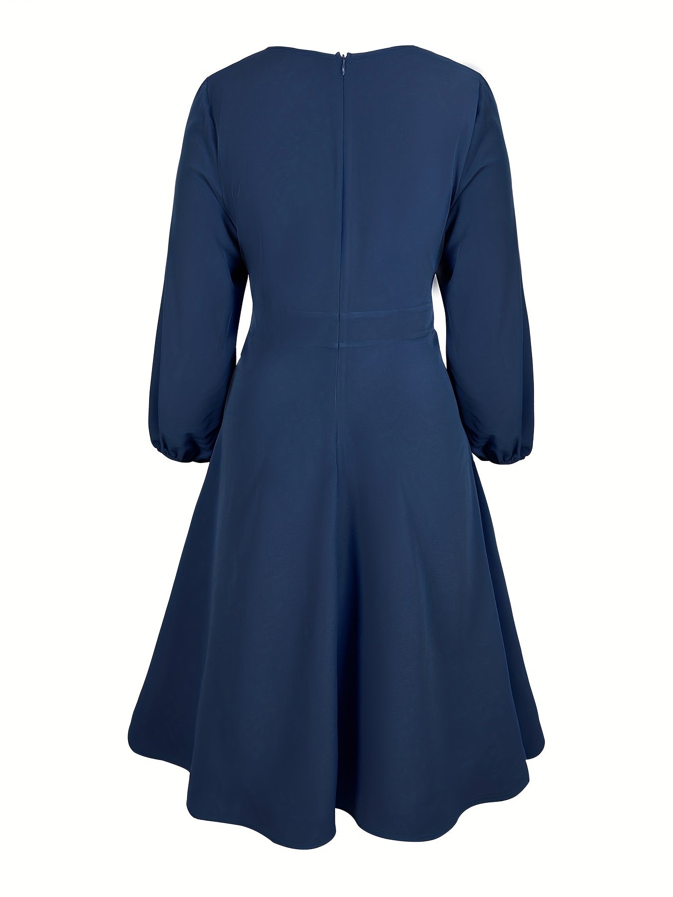  Lantern Sleeve Twist Front Dress