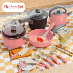 28pcs Pink & Green 26pcs Red Play Kitchen Toy Set Pretend Play
