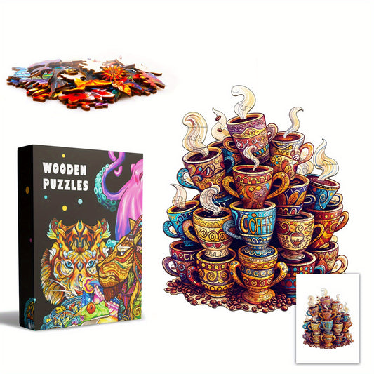 Coffee Dream Wooden Puzzle Animal & Floral Colors Adult Brain