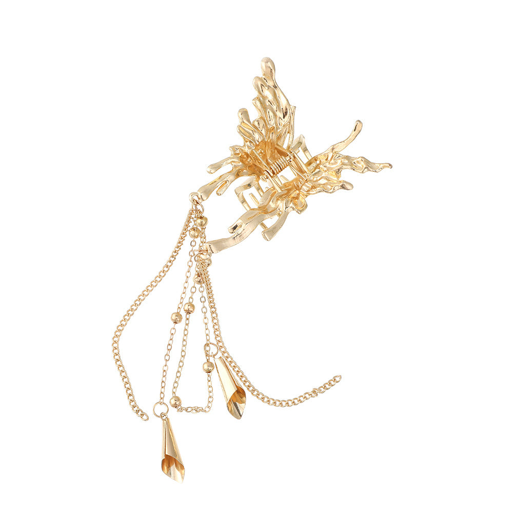 Ladies Butterfly Tassel Hair Clip Metal Small Hair Clip Banquet