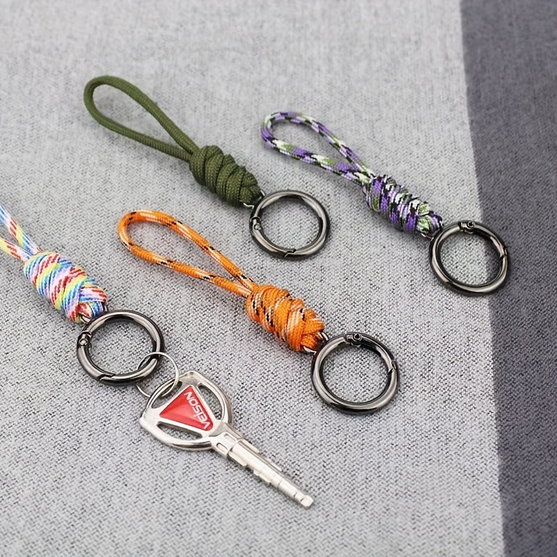 Survival Keychain with Paracord Whistle and Tool