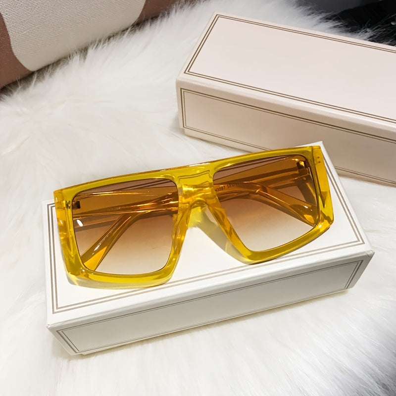 Oversized Rectangular Sunglasses Y2k Retro Style
