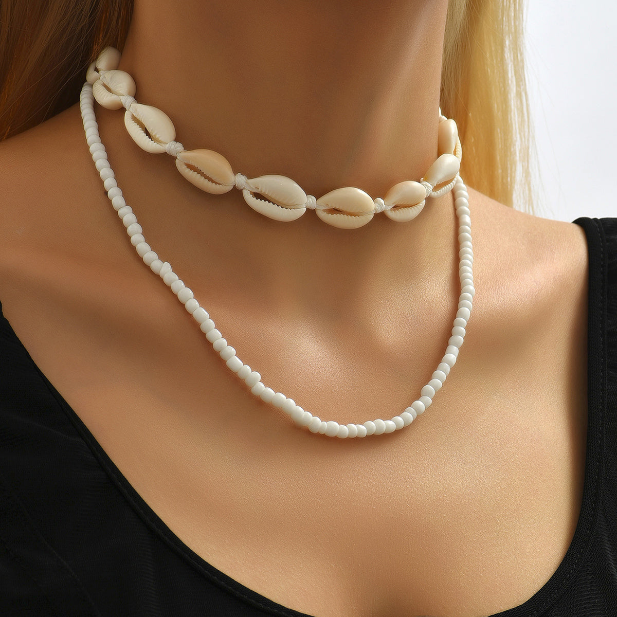 Shell Bead Choker Necklace Kit for Beach Jewelry