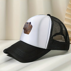 Capybara Printed Trucker Hat Mesh Sunshade Baseball Cap