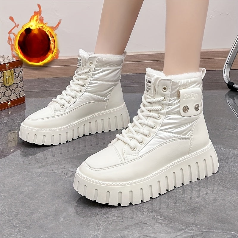 Women's Solid Non slip Medium Top Thickened Motorcycle Boots