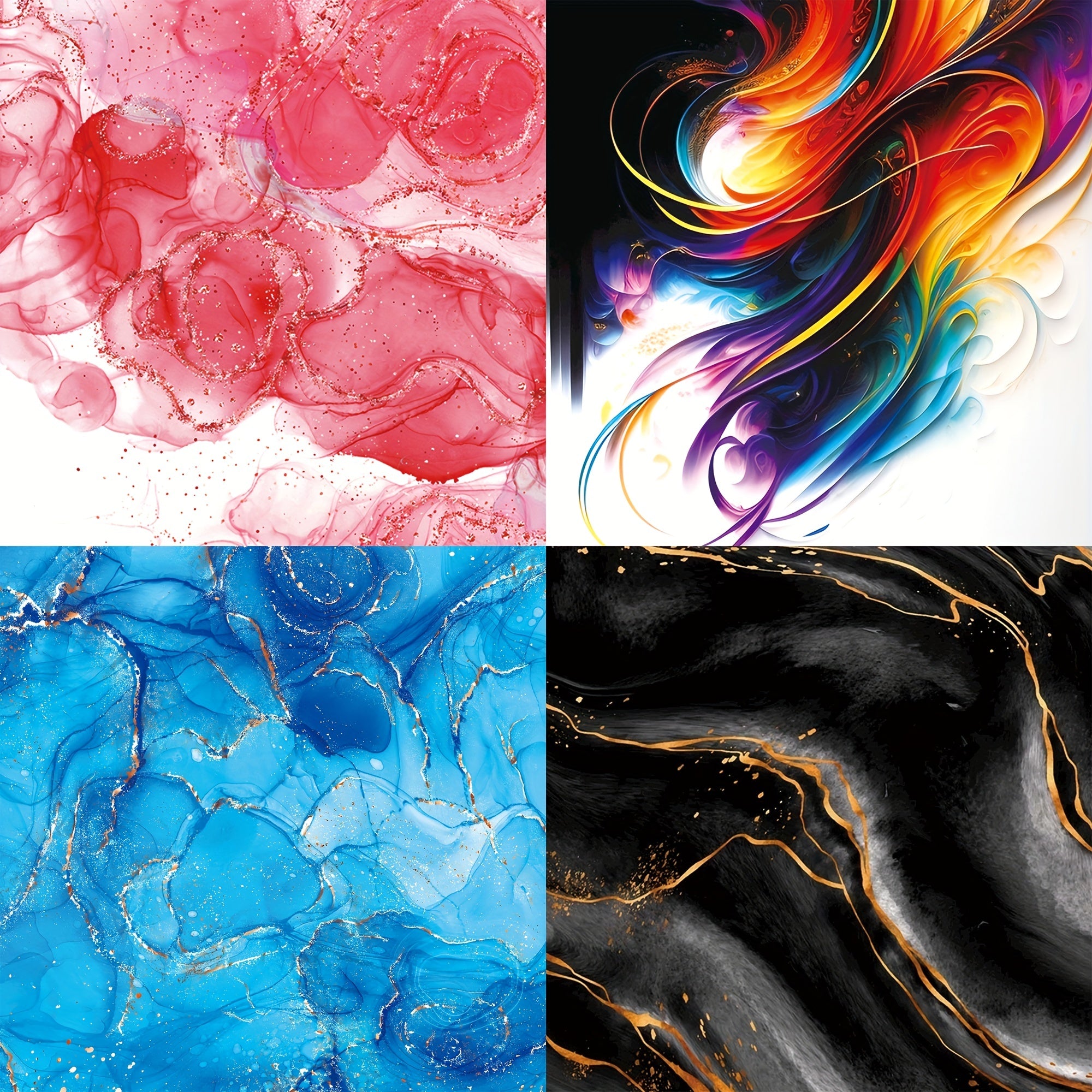 24 Sheets 6x6 Glittery Printing Paper for DIY Scrapbooking Gift Wrapping