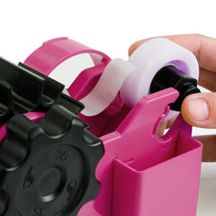 Pink Heat Tape Dispenser with Pen Slot and 1 & 3 Dual Roll Cores