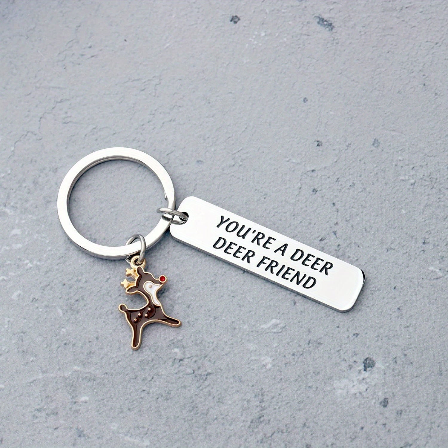 Deer Cartoon Keychain Stainless Steel Friendship Gift