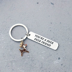 Deer Cartoon Keychain Stainless Steel Friendship Gift