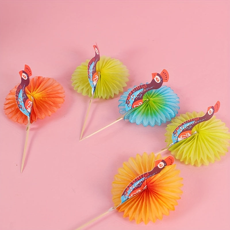50 Coconut Tree Umbrella Picks for Pool Party Decorations and Summer Supplies