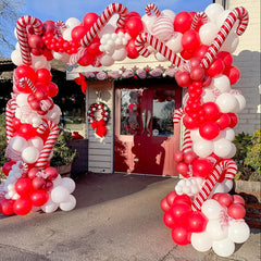 90pcs Red Christmas Balloons Set with Accessories for Party Decor