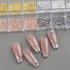 Flat Back Nail Pearl Beads Caviar Bead Nail Art Charms Decor
