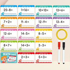 Math Cards Flashcards Set with 2 Pens - Educational Learning Tools