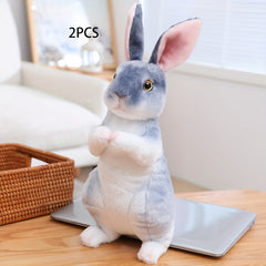 2 Pack Upright Rabbit Plushies 9 4in Assorted Colors Polyester