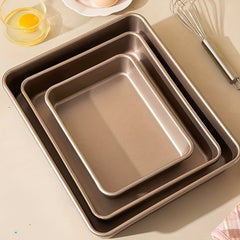 Rectangular Baking Pan Carbon Steel Cake Pizza Pan Golden Baking Pan