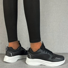 Women's Mesh Platform Sneakers Breathable Lace Up Casual Running Shoes