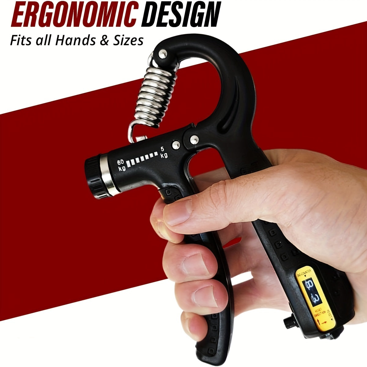 Adjustable Hand Grip Strengthener 10-130lbs Forearm Exerciser