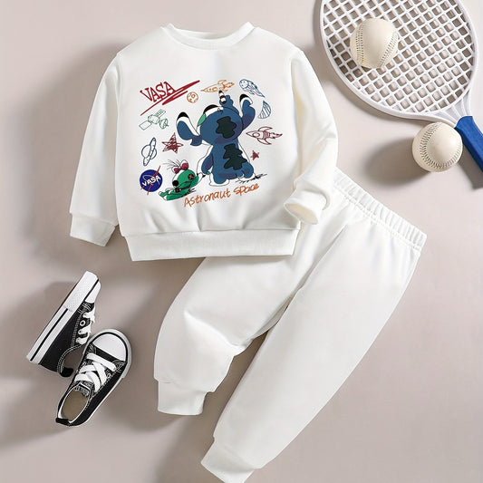Baby Boy Space Dog Sweatshirt Pants Stylish Outfit